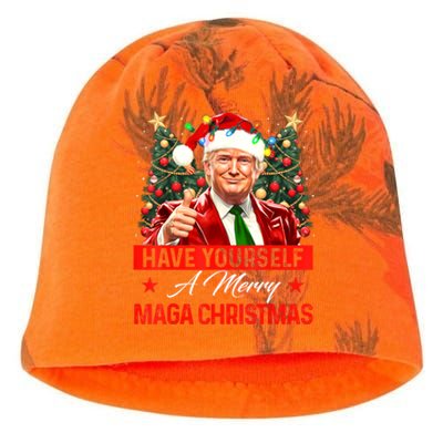 Have Yourself A Merry Maga Christmas Santa Funny Trump Xmas Gift Kati - Camo Knit Beanie