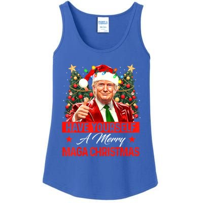 Have Yourself A Merry Maga Christmas Santa Funny Trump Xmas Gift Ladies Essential Tank