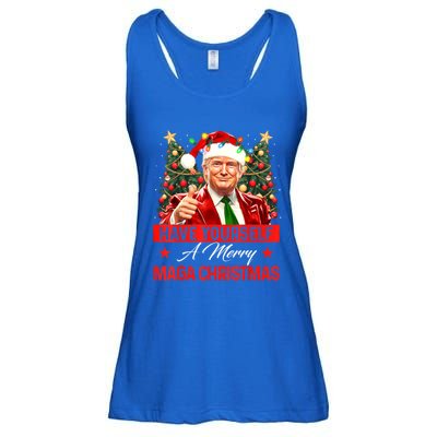 Have Yourself A Merry Maga Christmas Santa Funny Trump Xmas Gift Ladies Essential Flowy Tank