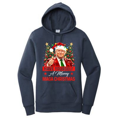 Have Yourself A Merry Maga Christmas Santa Funny Trump Xmas Gift Women's Pullover Hoodie