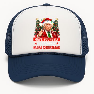 Have Yourself A Merry Maga Christmas Santa Funny Trump Xmas Gift Trucker Hat