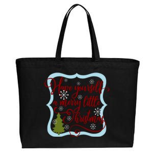 Have Yourself A Merry Little Christmas Family Gift Cotton Canvas Jumbo Tote