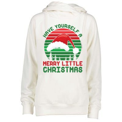 Have Yourself A Merry Little Christmas Funny Pajamas Retro Gift Womens Funnel Neck Pullover Hood