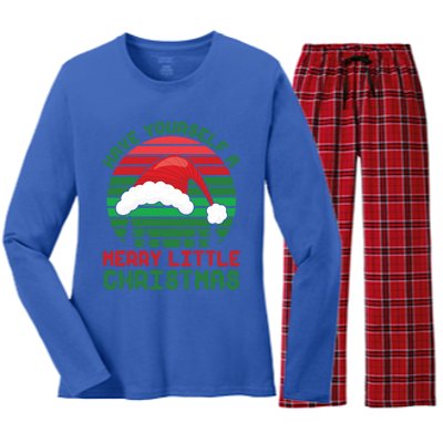 Have Yourself A Merry Little Christmas Funny Pajamas Retro Gift Women's Long Sleeve Flannel Pajama Set 