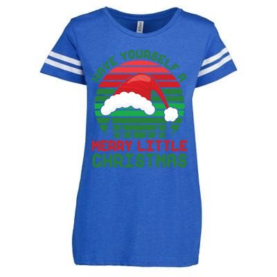 Have Yourself A Merry Little Christmas Funny Pajamas Retro Gift Enza Ladies Jersey Football T-Shirt