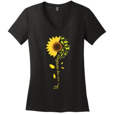 Horse You Are My Sunshine Horse Lover Women's V-Neck T-Shirt