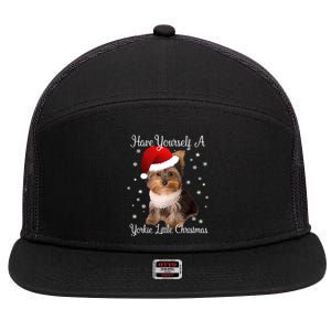 Have Yourself A Yorkie Little Christmas Gift 7 Panel Mesh Trucker Snapback Hat