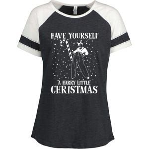 Have Yourself A Harry Little Christmas Xmas Gift Enza Ladies Jersey Colorblock Tee