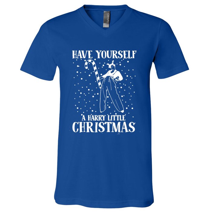 Have Yourself A Harry Little Christmas Xmas Gift V-Neck T-Shirt