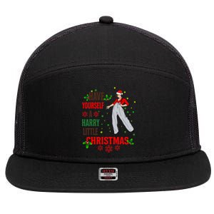 Have Yourself A Harry Little Christmas Xmas Gift 7 Panel Mesh Trucker Snapback Hat