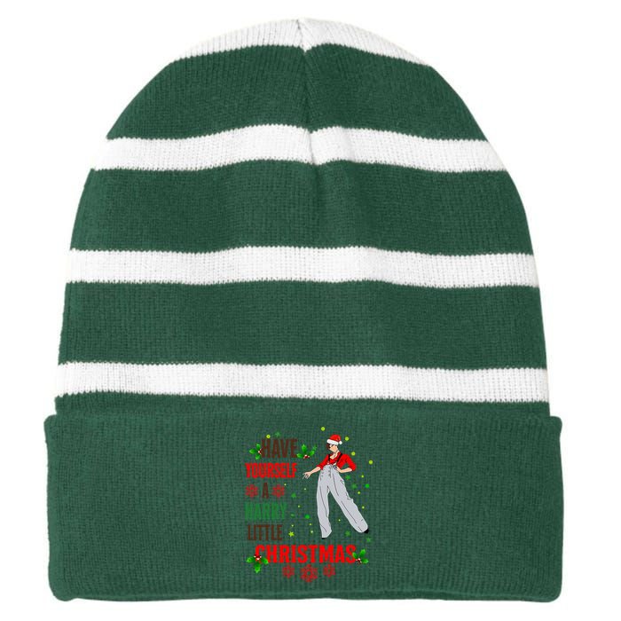 Have Yourself A Harry Little Christmas Xmas Gift Striped Beanie with Solid Band