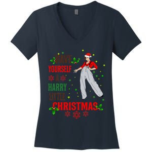 Have Yourself A Harry Little Christmas Xmas Gift Women's V-Neck T-Shirt