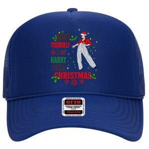 Have Yourself A Harry Little Christmas Xmas Gift High Crown Mesh Back Trucker Hat