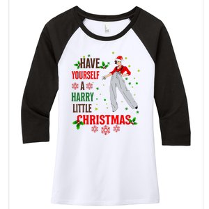 Have Yourself A Harry Little Christmas Xmas Gift Women's Tri-Blend 3/4-Sleeve Raglan Shirt