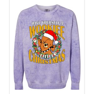 Have Yourself A Wookiee Little Christmas Wookiee Little Star Christmas Colorblast Crewneck Sweatshirt