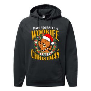 Have Yourself A Wookiee Little Christmas Wookiee Little Star Christmas Performance Fleece Hoodie