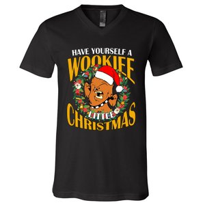 Have Yourself A Wookiee Little Christmas Wookiee Little Star Christmas V-Neck T-Shirt