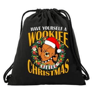 Have Yourself A Wookiee Little Christmas Wookiee Little Star Christmas Drawstring Bag