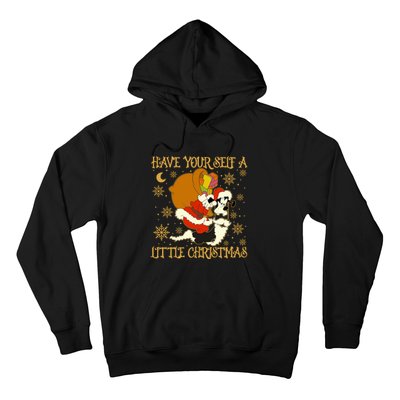 Have Yourself A Little Christmas Funny Dog Santa Claus Hoodie