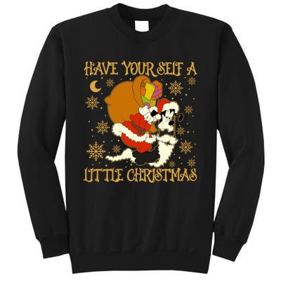 Have Yourself A Little Christmas Funny Dog Santa Claus Sweatshirt