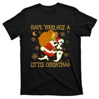 Have Yourself A Little Christmas Funny Dog Santa Claus T-Shirt