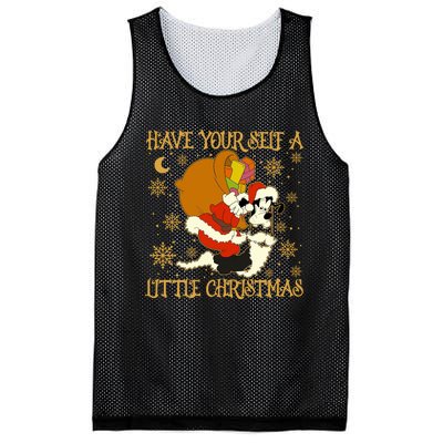 Have Yourself A Little Christmas Funny Dog Santa Claus Mesh Reversible Basketball Jersey Tank