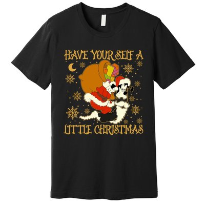 Have Yourself A Little Christmas Funny Dog Santa Claus Premium T-Shirt