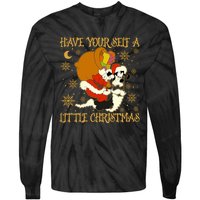 Have Yourself A Little Christmas Funny Dog Santa Claus Tie-Dye Long Sleeve Shirt