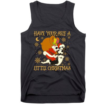 Have Yourself A Little Christmas Funny Dog Santa Claus Tank Top