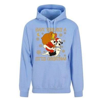 Have Yourself A Little Christmas Funny Dog Santa Claus Unisex Surf Hoodie