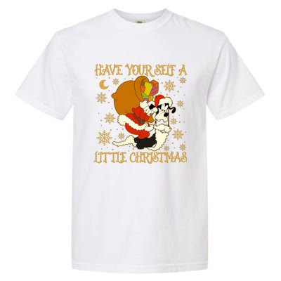 Have Yourself A Little Christmas Funny Dog Santa Claus Garment-Dyed Heavyweight T-Shirt