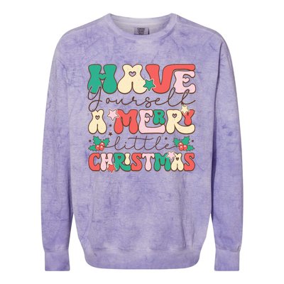 Have Yourself A Merry Little Christmas Festive Graphic Colorblast Crewneck Sweatshirt