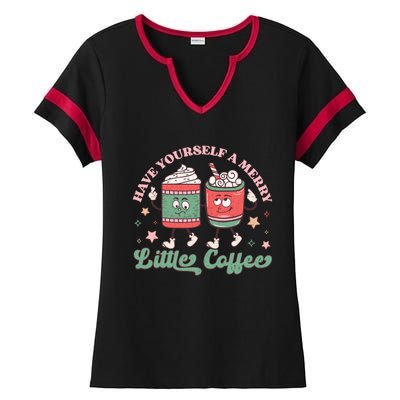 Have Yourself A Merry Little Coffee Graphic Ladies Halftime Notch Neck Tee