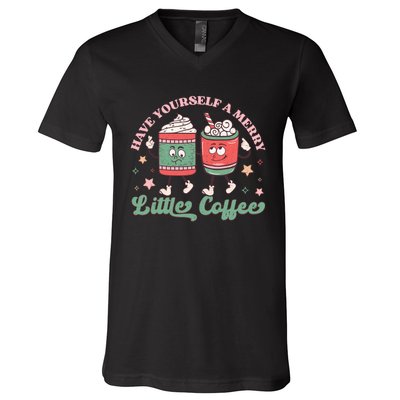 Have Yourself A Merry Little Coffee Graphic V-Neck T-Shirt