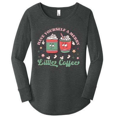 Have Yourself A Merry Little Coffee Graphic Women's Perfect Tri Tunic Long Sleeve Shirt