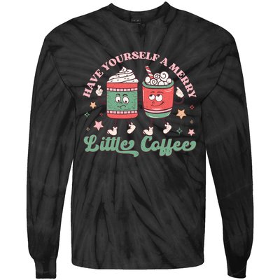 Have Yourself A Merry Little Coffee Graphic Tie-Dye Long Sleeve Shirt