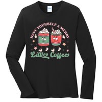 Have Yourself A Merry Little Coffee Graphic Ladies Long Sleeve Shirt