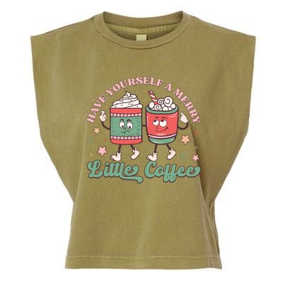 Have Yourself A Merry Little Coffee Graphic Garment-Dyed Women's Muscle Tee