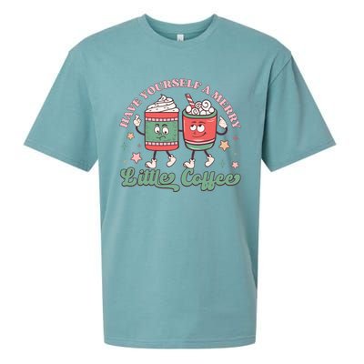 Have Yourself A Merry Little Coffee Graphic Sueded Cloud Jersey T-Shirt