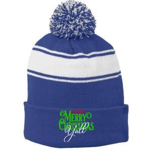 Have Yourself A Merry Christmas YAll Great Gift Stripe Pom Pom Beanie