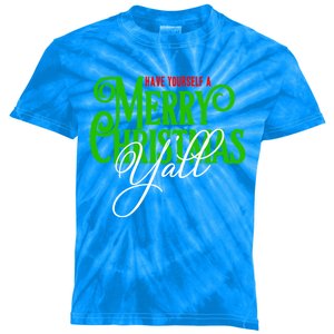 Have Yourself A Merry Christmas YAll Great Gift Kids Tie-Dye T-Shirt