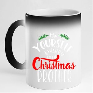 Have Yourself A Merry Little Christmas Family Brother Gift 11oz Black Color Changing Mug