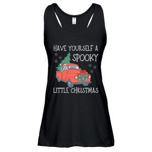 Have Yourself A Spooky Little Christmas Cute Skeleton Santa Ladies Essential Flowy Tank