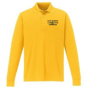 Have Yourself A Merry Little Christmas Gift Performance Long Sleeve Polo