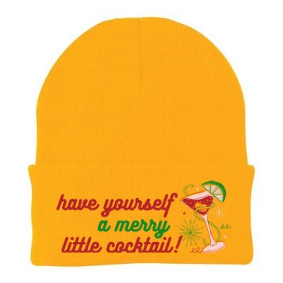 Have Yourself A Merry Little Cocktail Funny Christmas Meme Gift Knit Cap Winter Beanie