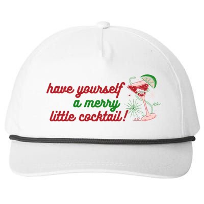 Have Yourself A Merry Little Cocktail Funny Christmas Meme Gift Snapback Five-Panel Rope Hat