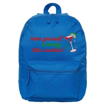 Have Yourself A Merry Little Cocktail Funny Christmas Meme Gift 16 in Basic Backpack