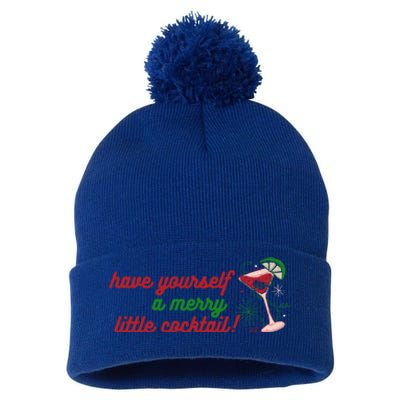 Have Yourself A Merry Little Cocktail Funny Christmas Meme Gift Pom Pom 12in Knit Beanie