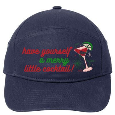 Have Yourself A Merry Little Cocktail Funny Christmas Meme Gift 7-Panel Snapback Hat