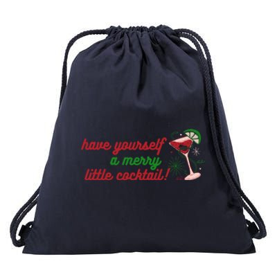 Have Yourself A Merry Little Cocktail Funny Christmas Meme Gift Drawstring Bag